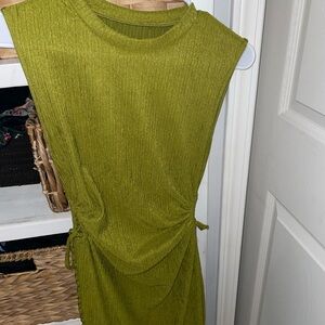 Green Sleeveless cut out Dress